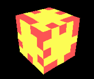 3D view of a single cube using Mode X